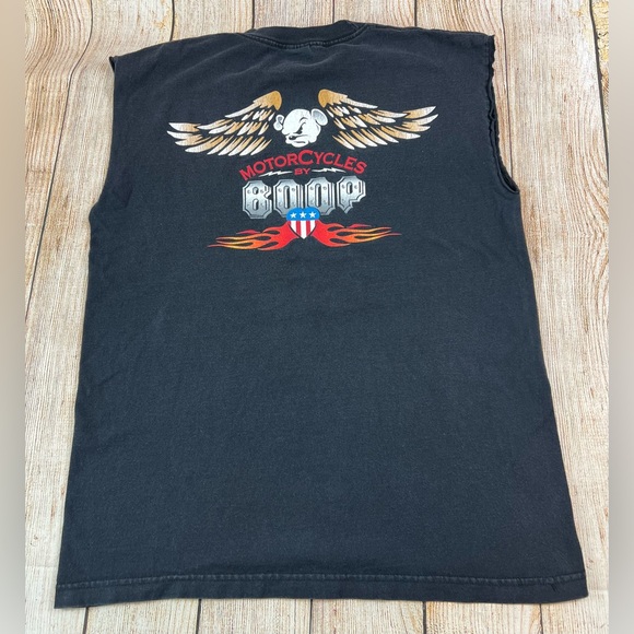 Vintage 90s Betty Boop Motorcycles Chopped Sleeveless T Shirt Size Large - Picture 2 of 9